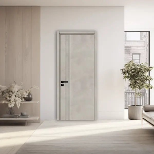 Usa interior din MDF KM 507 reversibila toc inclus cement grey 80 x 200 cm