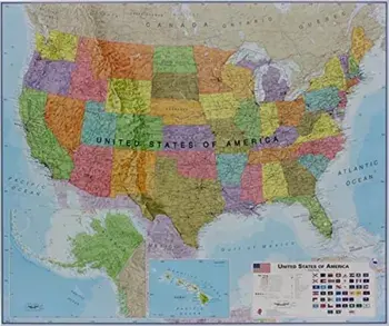 USA political laminated, Sheet Map/***
