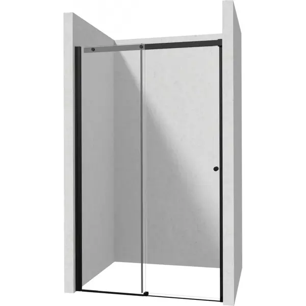 Usa sticla dus culisanta 130x200 cm profil negru Deante Kerria Plus