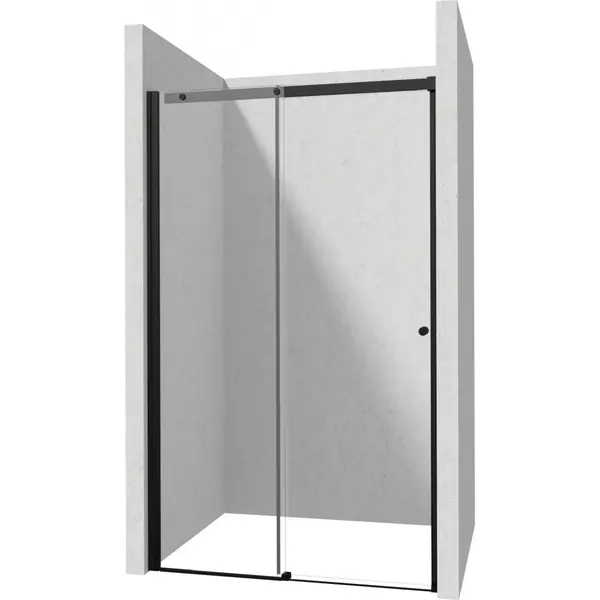 Usa sticla dus culisanta 140x200 cm profil negru Deante Kerria Plus