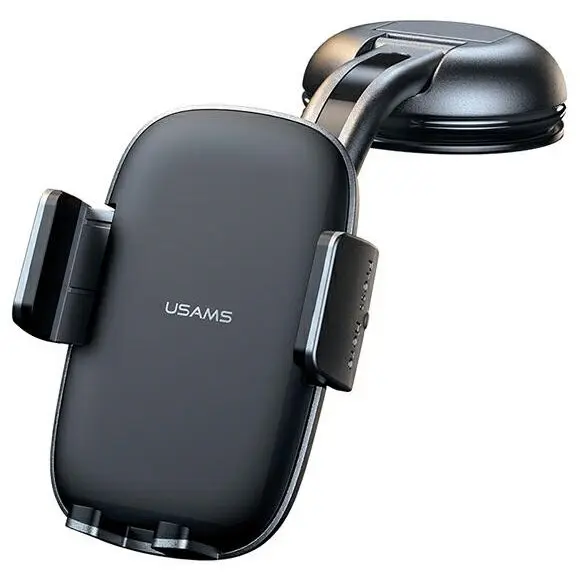Usams Suport pentru telefon mobil Usams US-ZJ063, pentru parbriz sau bordul masinii, rotativ, Negru