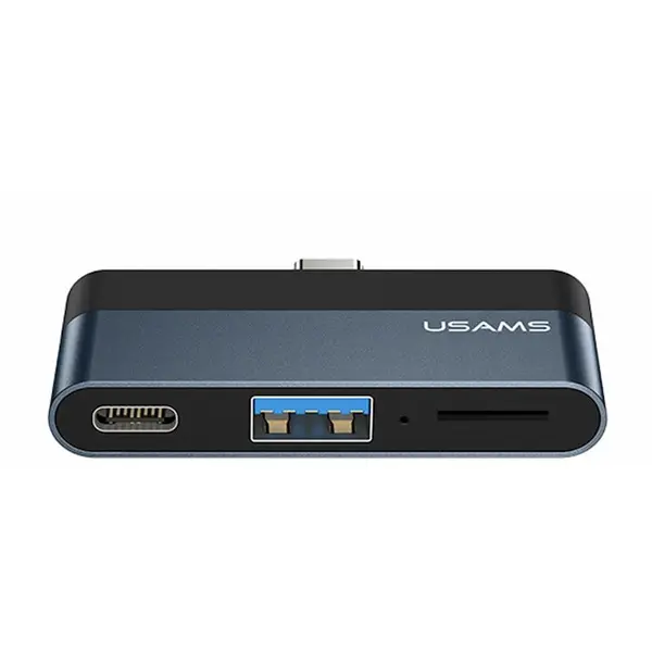 Usams USB HUB Usams KF234376, Type-C la 1xUSB, Type-C, Micro SD, Gri