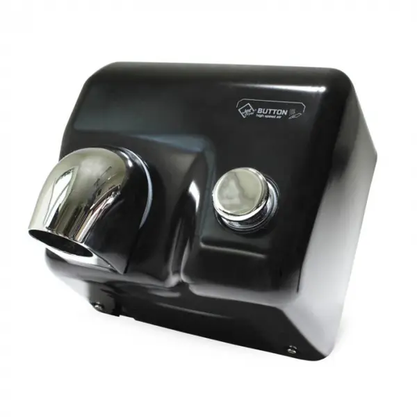 Uscator de maini cu aer cald, negru mat, Jet Dryer BUTTON