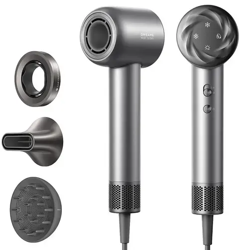 Uscator de par Dreame Glory AHD18-BK, 1600 W, 3 viteze, 3 trepte temperatura, Concentrator de aer, Difuzor volum (Negru/Gri)