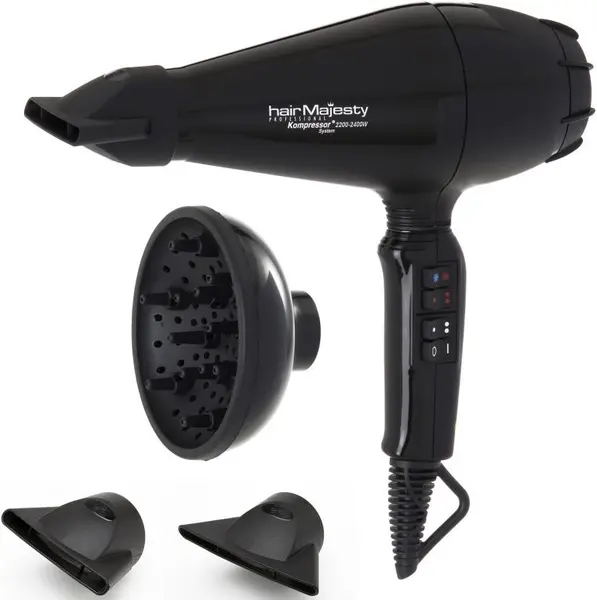 Uscător de păr Hair Majesty - HM-5016, 2400W, 2 viteze, negru