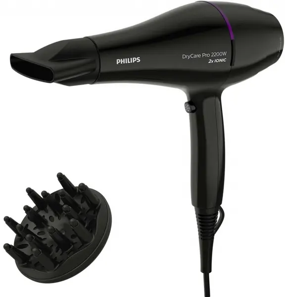 Uscător de păr Philips - BHD274/00, 2200W, 2 viteze, negru