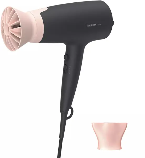Uscător de păr Philips - Series 3000 BHD350/10, 2100W, 6 viteze, negru
