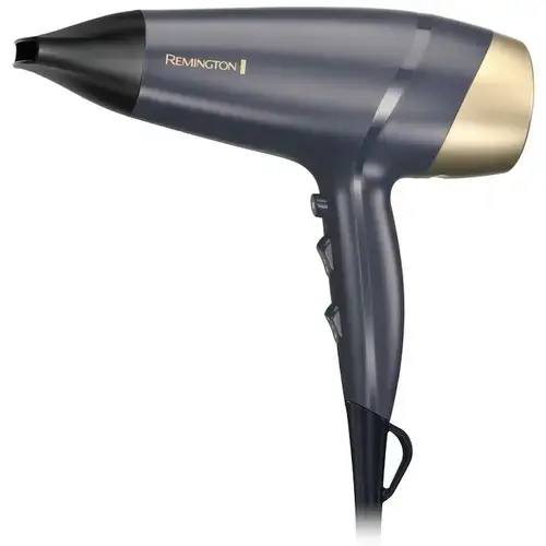 Uscator de par Remington Sapphire Luxe D5805, 2200 W, 3 trepte caldura, 2 viteze, Cool Shot, Functie ionizare (Albastru/Auriu)