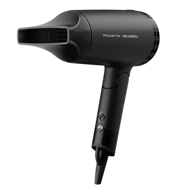 Uscator de par ROWENTA x Karl Lagerfeld Express Style CV184LF0 1600 W 2 trepte de temperatura invelis Keratin & Glow concentrator negru