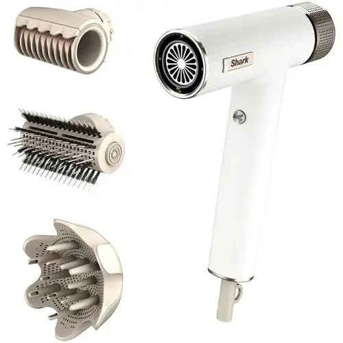 Uscator de par Shark Speedstyle HD334EU, 220-240v, 1700w, 3 trepte de temperatura, difuzor (Alb)