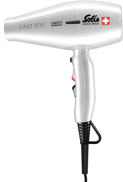Uscător de păr Solis - Fast Dry 360° Ionic, 2200W, 2 viteze, argintiu