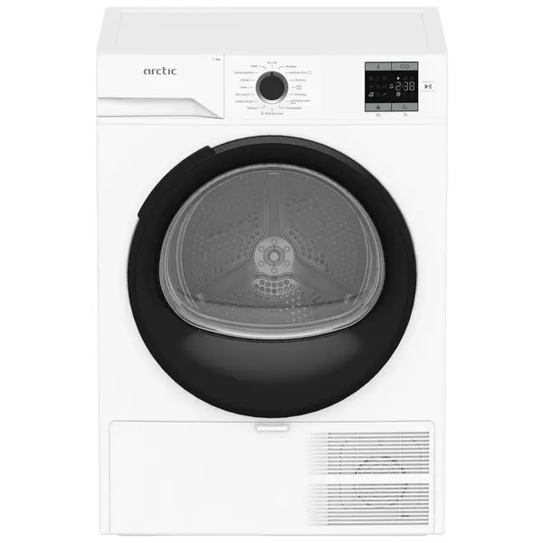 Uscator de rufe Arctic A2T18239W, 8 kg, 15 programe, Pompa de caldura, Aqua Surf, Auto Antisifonare, Display Digital, Child lock, Clasa D