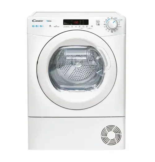 Uscator de rufe Candy CRE H9A2DE-S, Pompa de caldura, EasyCase, Kilo detector, 9 kg, Clasa A++ (Alb)
