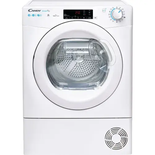 Uscator de rufe Candy CSOE H10A2TE-S, Pompa de caldura, 10 kg, Clasa E, WiFi, Easy case, Kilo detector, Dry sensor (Alb)