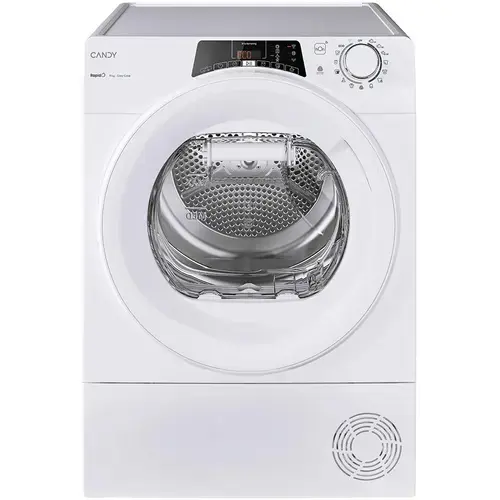 Uscator de rufe Candy Rapido RO EH9N2TE-S, Pompa de caldura, 9 kg, Clasa D, WiFi, Easy case, Senzor uscare, Antisifonare (Alb)