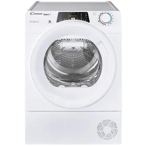 Uscator de rufe Candy Rapido ROE H10A2TE-S, Pompa de caldura, 10 kg, Clasa E, WiFi, Easy case, Senzor uscare, Antisifonare (Alb)