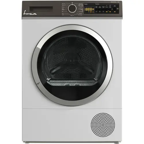 Uscator de rufe Fram FHP-V9T2A++, Pompa de caldura, 9 kg, 15 programe, Clasa A++, Iluminare cuva, Indicator curatare filtru scame, Blocare acces copii, Alb