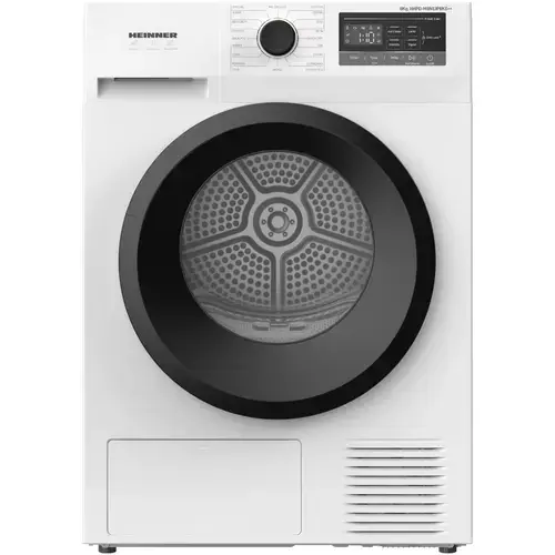 Uscator de rufe HEINNER HHPD-M8N13PBKE+, Pompa de caldura, 8 kg, Clasa E, 16 programe, Display LED (Alb)