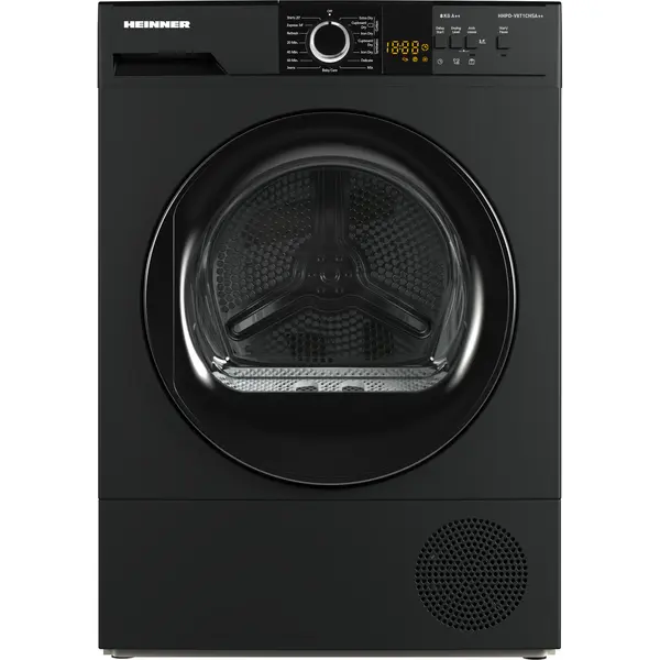 Uscator de rufe Heinner HHPD-V8T1CHSA++, Pompa de caldura, 8 kg, 15 programe, LED Display, Functie anti-sifonare, Clasa E, Silver