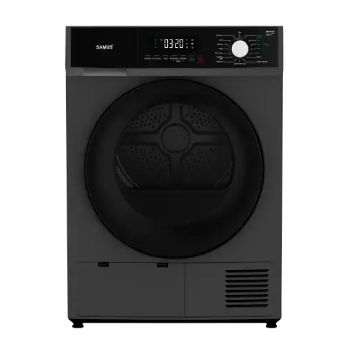 Uscator de rufe Samus SWDP-817DS, Pompa de caldura, 8 kg, 16 programe, Clasa E (Gri inchis)