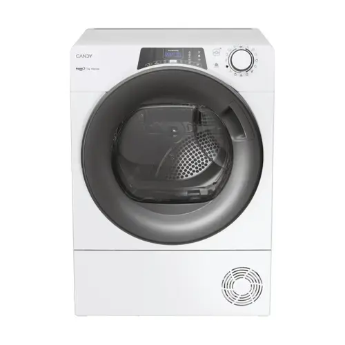 Uscator de rufe slim CANDY Rapido Pro RP4 H7A2TRE-S, Pompa de caldura, Wi-Fi, 7 kg, 14 programe, Clasa E (Alb)
