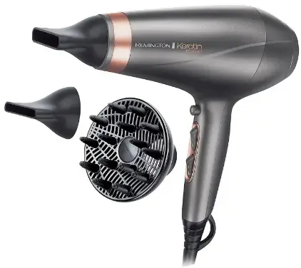 Uscator par Remington AC8820 Keratin Protect, 2200 W, 3 trepte temperatura, 2 viteze (Gri)