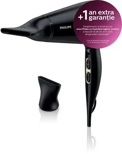 Uscator profesional Philips HPS920/00, 2300 W, 2 concentratoare, Functie ionica, Negru