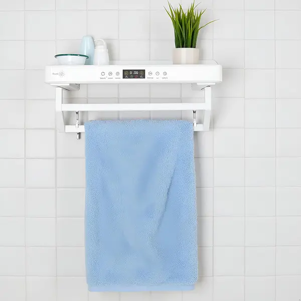 Uscator prosop baie sau bucatarie cu sterilizator UV, pe perete, 60 cm, 450W, ElectricSun PREMIUM alb