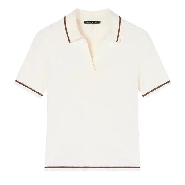 V-neck polo shirt with contrasting trim iso S