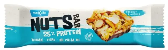 Vafă proteică cu migdale, nucă de cocos și ciocolată neagră, 40 g, Maxsport