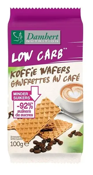 Vafe cu cafea cremoasă, conținut scăzut de carbohidrați, 100 g, Damhert