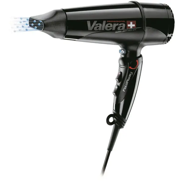 Valera Uscator de par pentru voiaj Valera Swiss Light 5400 Fold Away, 2000 W, Negru