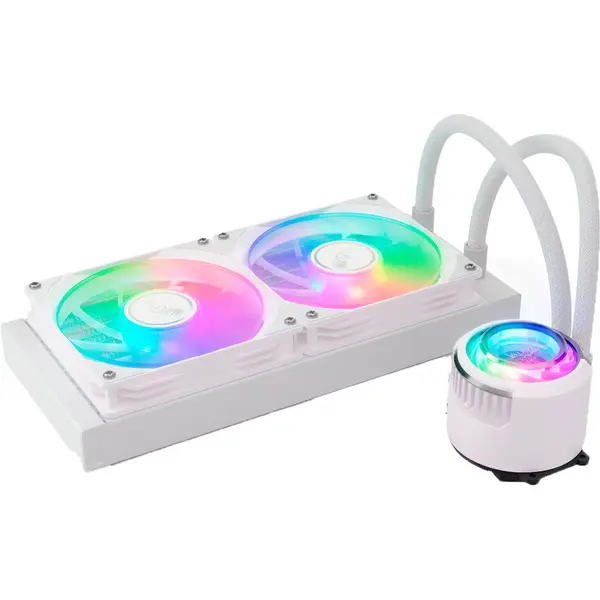 Valkyrie Cooler CPU Valkyrie Jarn 240 ARGB, All-in-One, racire cu apa, 2 ventilatoare, Alb