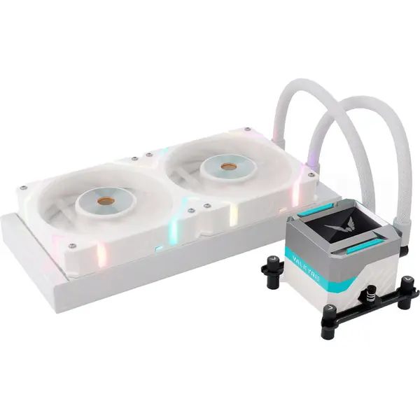 Valkyrie Cooler CPU Valkyrie Syn 240 ARGB, racire cu apa, 2 ventilatoare, Alb