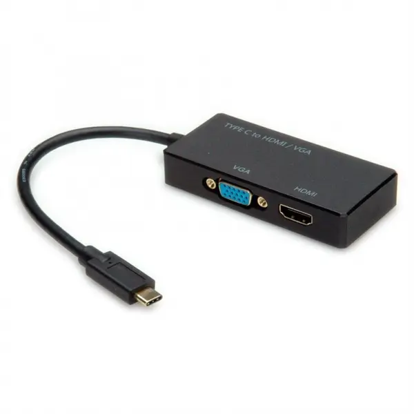 Value Adaptor USB tip C la HDMI + VGA T-M, Value 12.99.3215