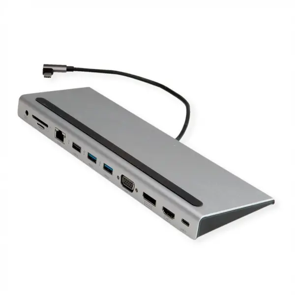 Value Docking station USB 3.2 Gen1 type C la HDMI/DP 4K/VGA/USB/Card Reader/PD/LAN/Audio, Value 12.99.1117