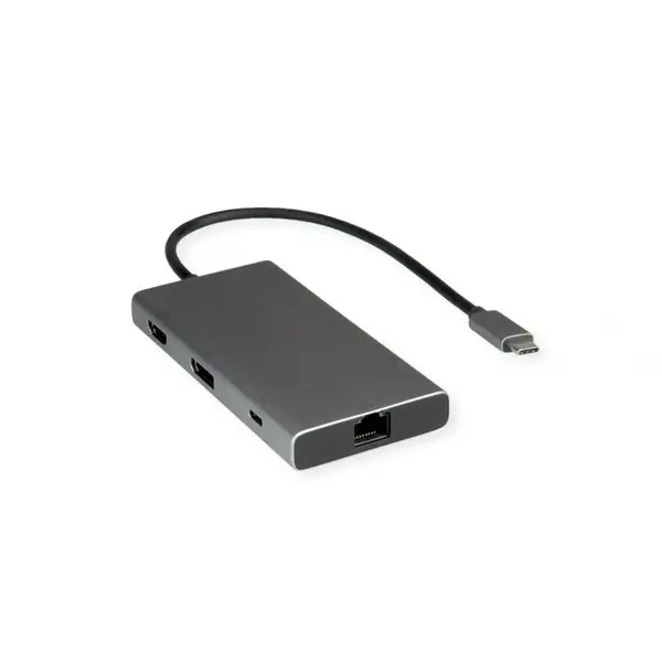 Value Docking station USB type C la HDMI +DP 4K60Hz/2xUSB 3.2-A/USB type C/LAN RJ45 + PD, Value 12.99.1139