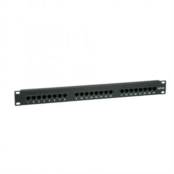 Value Patch Panel UTP Cat.5e 24 porturi, negru, Value 26.99.0349