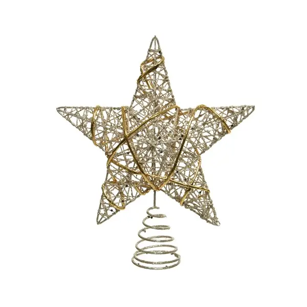Varf de brad - Iron Glitter Star - Gold | Kaemingk