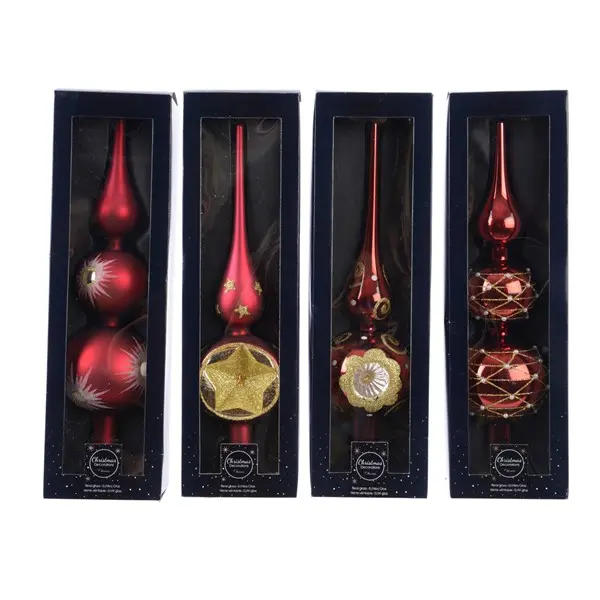 Varf pentru brad - Glass Tree Topper Big - Oxblood - mai multe modele | Kaemingk