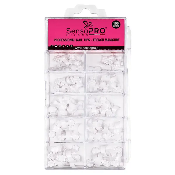 Varfuri tipsuri manichiura french SensoPRO Milano, 100 bucati