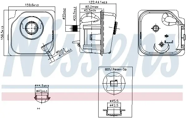 Vas expansiune cu capac, cu senzor nivel potrivit VOLVO 850, C70 I, S70, V70 I 06.91-10.05