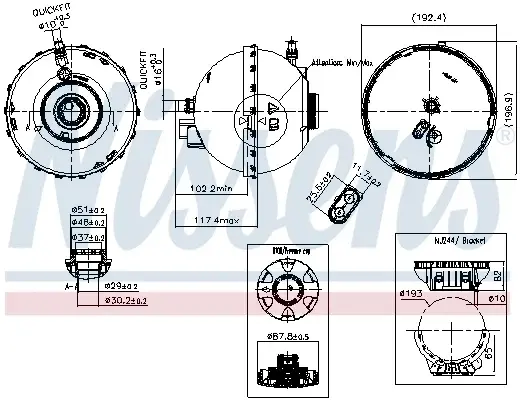 Vas expansiune cu capac potrivit BMW Seria 1 (F20), 1 (F21), 2 (F22, F87), 2 (F23), 3 (F30, F80), 3 (F31), 3 GRAN TURISMO (F34), 4 (F32, F82), 4 (F33, F83), 4 GRAN COUPE (F36) 07.11-