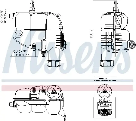 Vas expansiune cu capac potrivit BMW Seria 1 (F40), 2 (F45), 2 GRAN COUPE (F44), 2 GRAN TOURER (F46), X1 (F48), X2 (F39) 11.13-