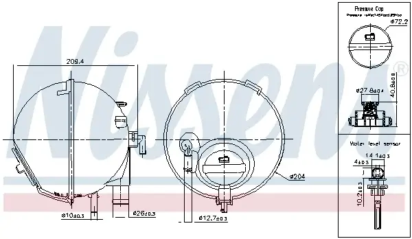 Vas expansiune racire (cu priza, cu senzor nivel) potrivit MERCEDES VIANO (W639), VITO MIXTO (W639), VITO (W639) 09.03-