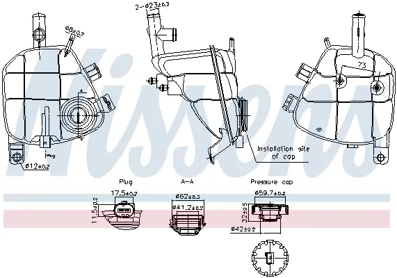 Vas expansiune racire (cu priza, cu senzor nivel) potrivit MERCEDES GL (X164), M (W164), SLS AMG (C197), SLS AMG (R197) 02.05-