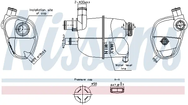 Vas expansiune racire (cu priza) potrivit SMART CABRIO, CITY-COUPE, CROSSBLADE, FORTWO 07.98-