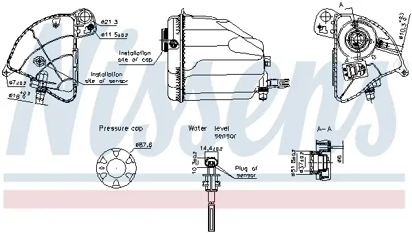 Vas expansiune racire (cu senzor nivel) potrivit BMW 5 (F10), 5 (F11), 5 GRAN TURISMO (F07), 6 (F12), 6 (F13), 6 GRAN COUPE (F06), 7 (F01, F02, F03, F04) 02.08-10.18