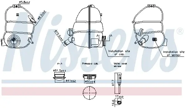 Vas expansiune racire (cu senzor nivel) potrivit OPEL VECTRA B 09.95-07.03