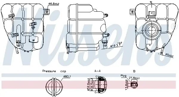 Vas expansiune racire (cu senzor nivel) potrivit PORSCHE CAYENNE; VW TOUAREG 01.10-